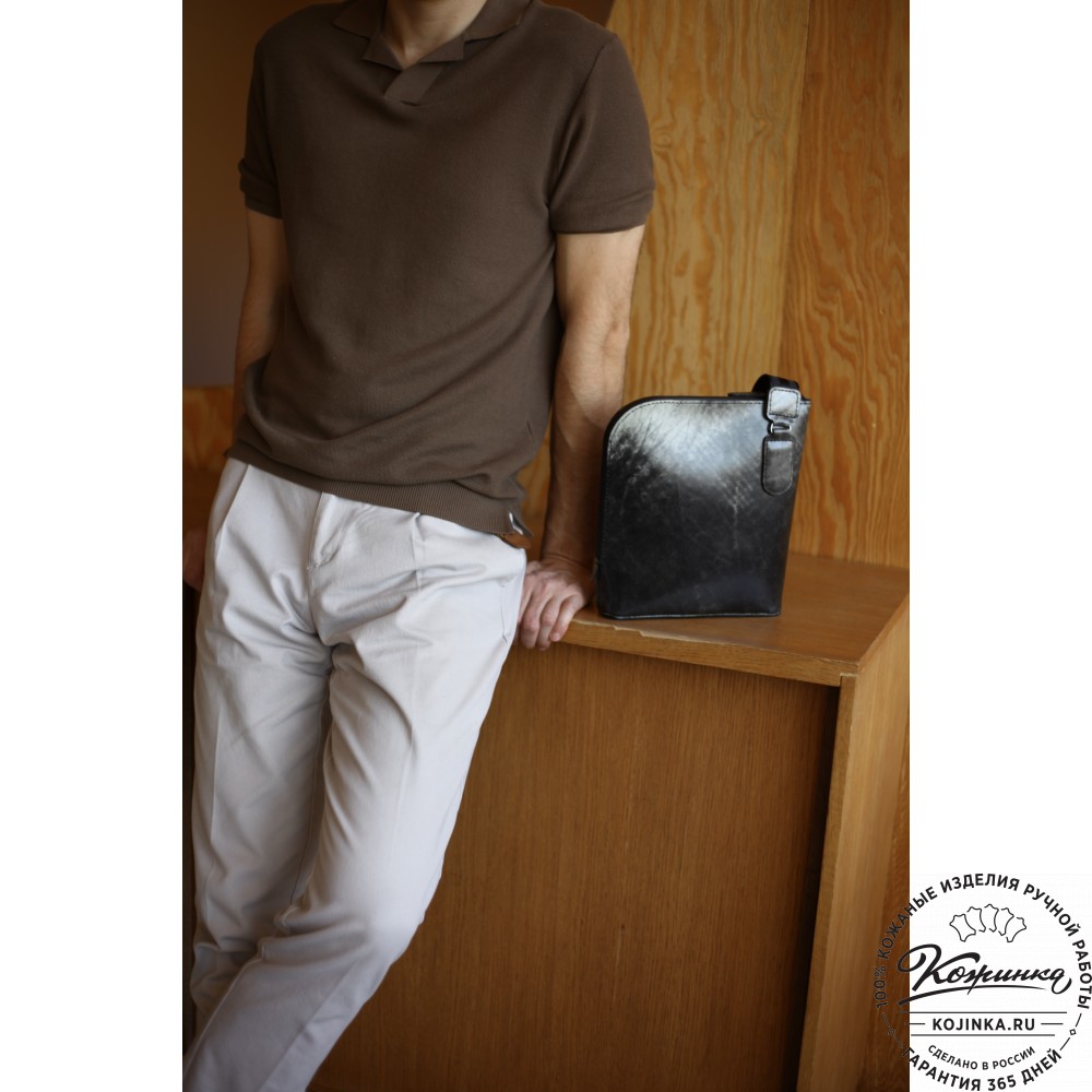 Кожаная сумка "Родос" (пепел глянец)